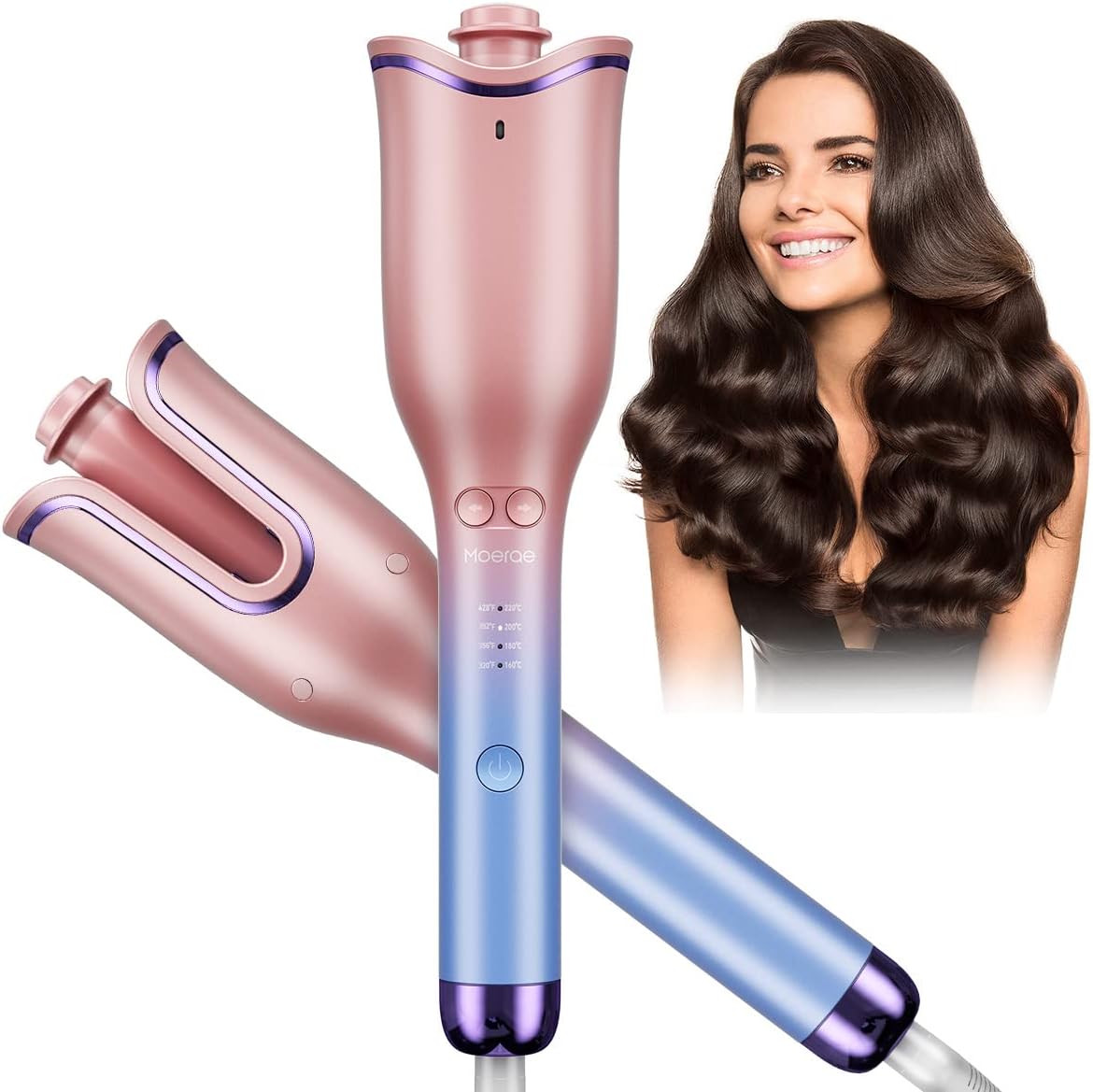 Moerae - Automatic Curling Iron, Adjustable Temperature, Quick Heating, Long-Lasting Curls