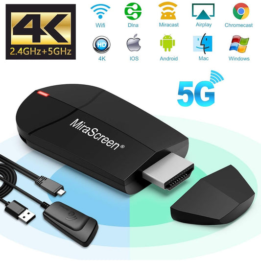 Ydk_Store - Wifi Display Dongle 4K Hdmi Adapter, 2.4G + 5G Wireless