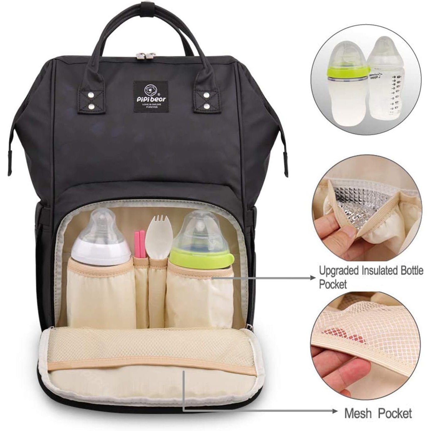 Pipi Bear - Waterproof Diaper Bag Backpack With Changing Pad