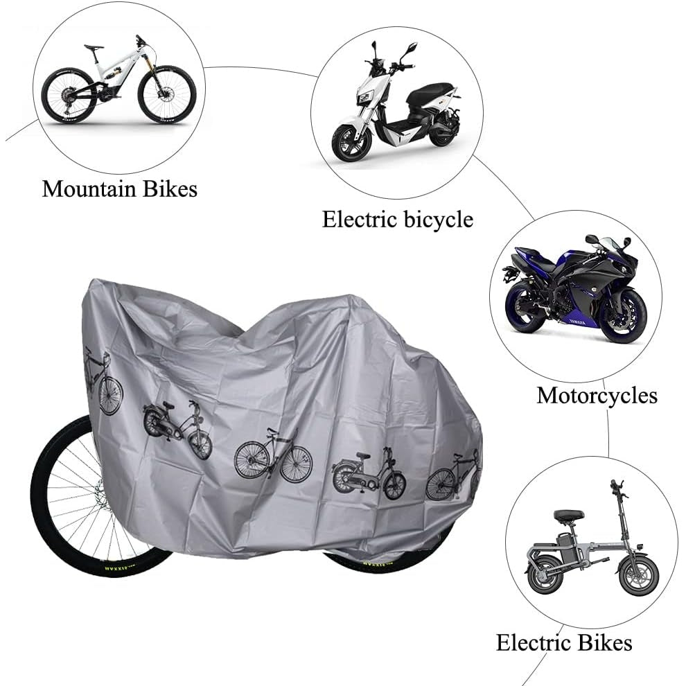 Fengq - Bicycle Garage Waterproof Cover 200x100 Cm For Bike/Motorcycle - Grey