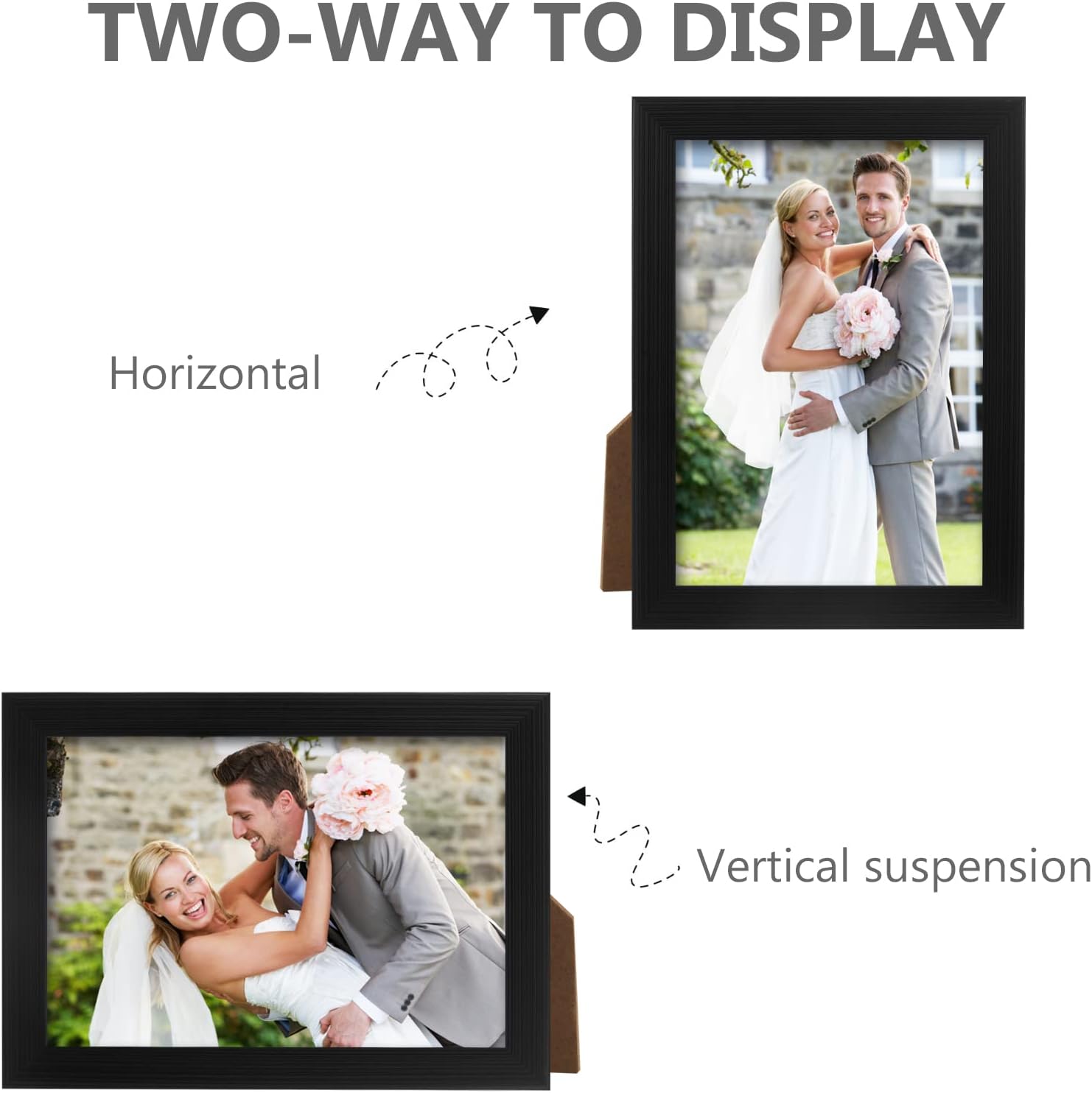 Pecula - 2 Pack 4x6 Black Picture Frame For Wall And Tabletop Display