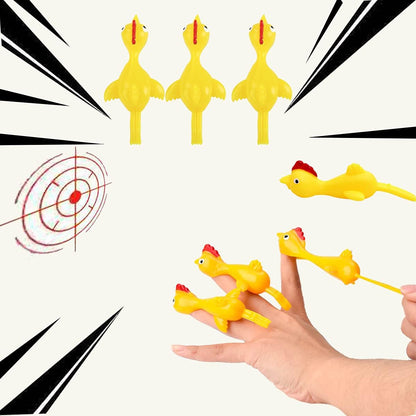 Hycsc - Slingshot Chicken Rubber Set, 24-Pack Funny Flying Stress Relief Toys