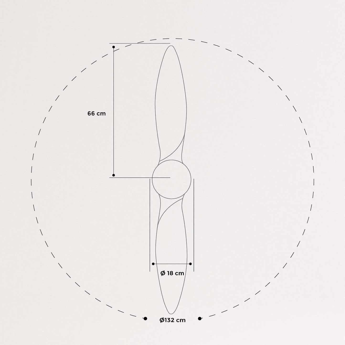 Create - Windprop Ceiling Fan White Natural Wood Wings with Lighting and Remote Control-40 W,Quiet, Diameter 132 cm