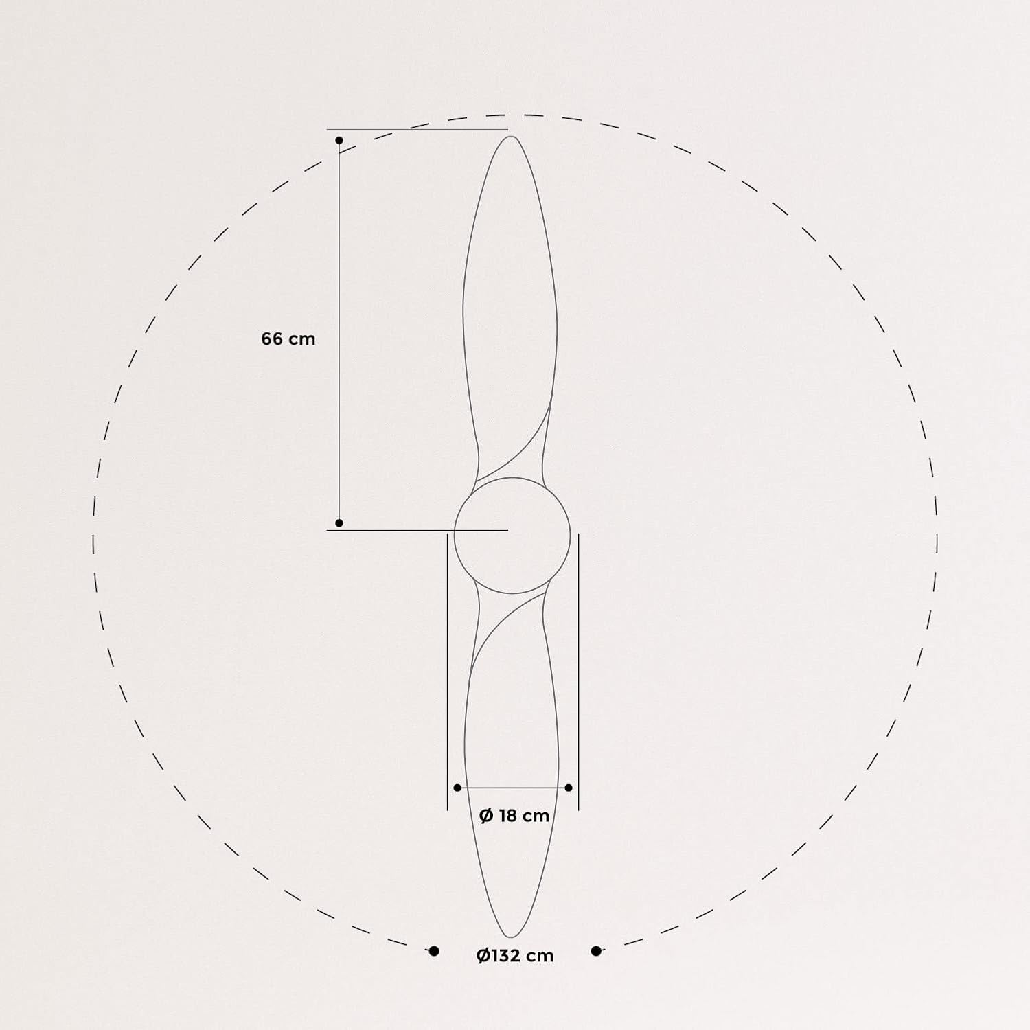 Create - Windprop Ceiling Fan White Natural Wood Wings with Lighting and Remote Control-40 W,Quiet, Diameter 132 cm