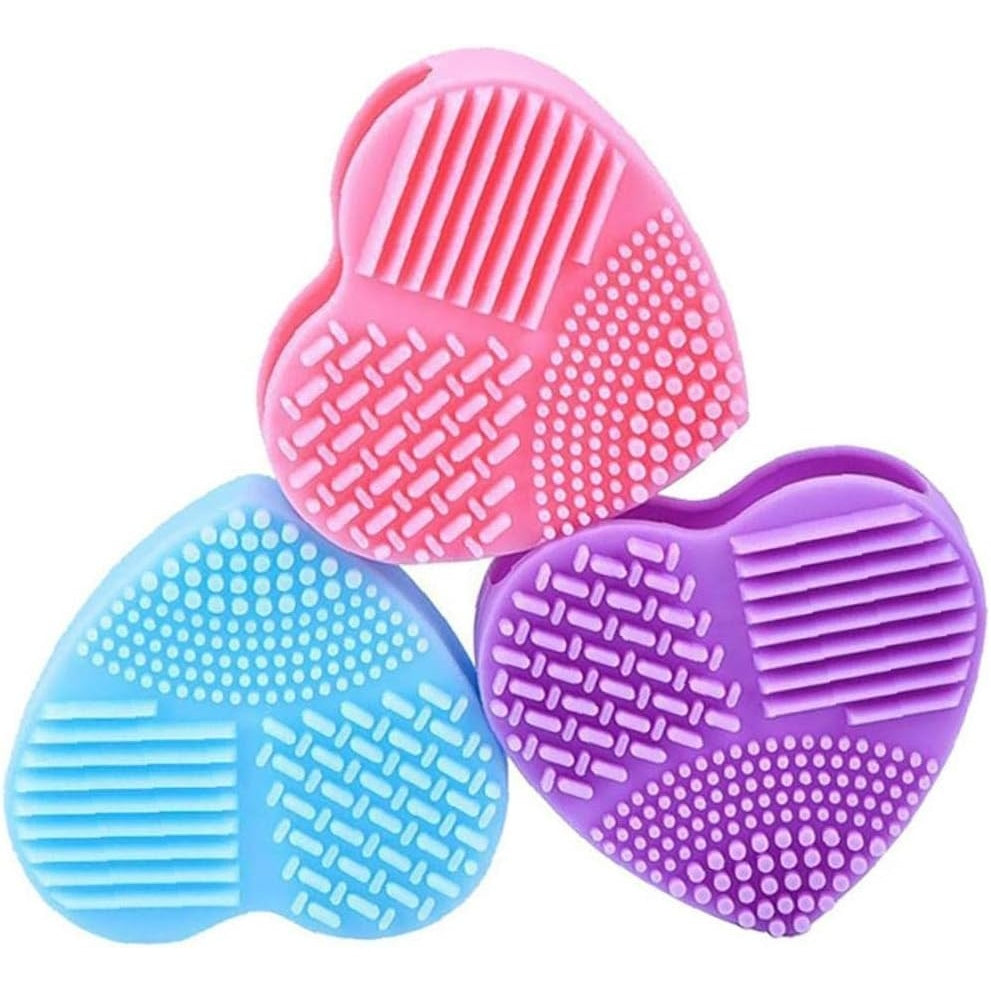 Simamile - Heart-Shaped Silicone Makeup Brush Cleaner (Pink)