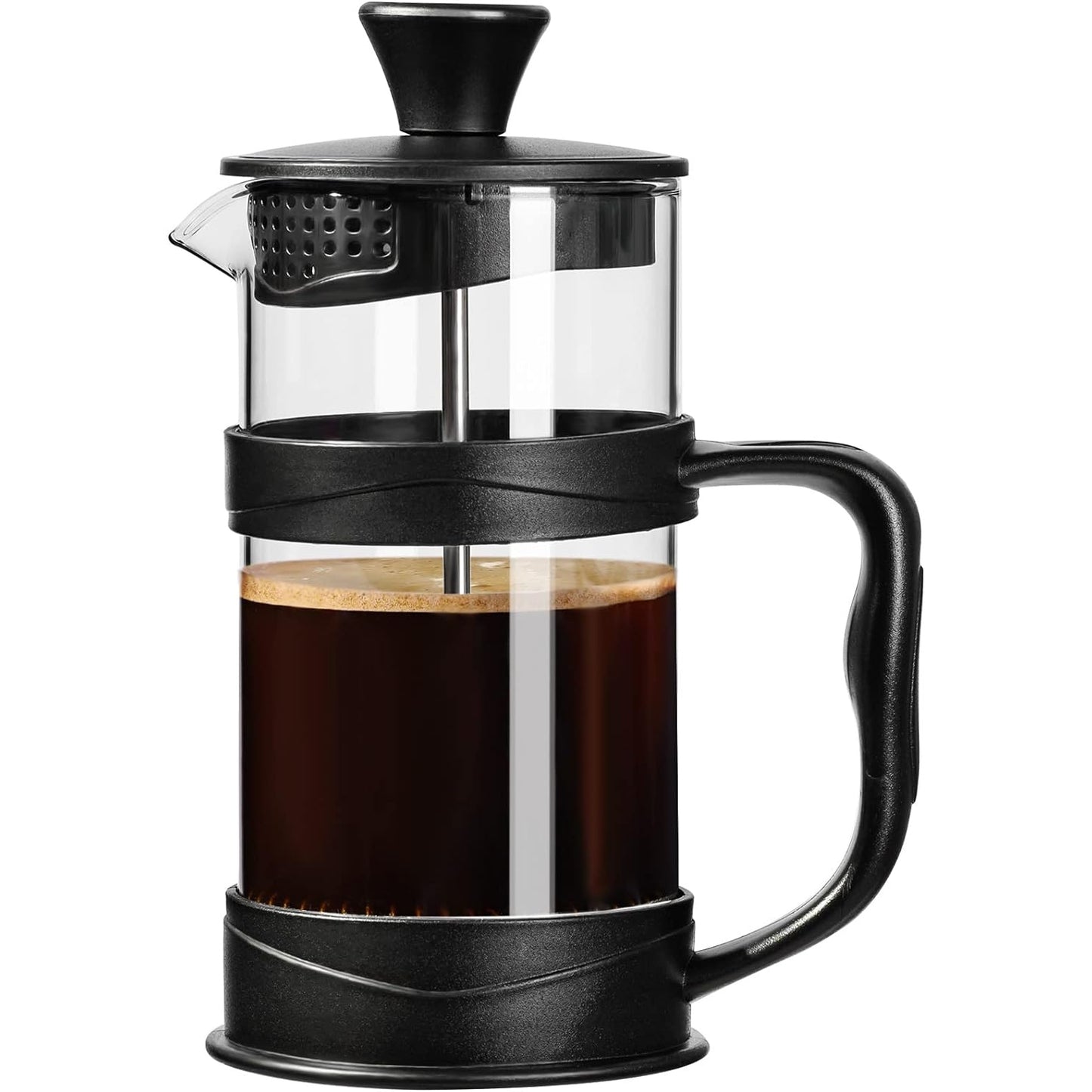 Paracity - French Press Coffee/Tea Maker, 304 Stainless Steel Filter, 11.8Oz, Black