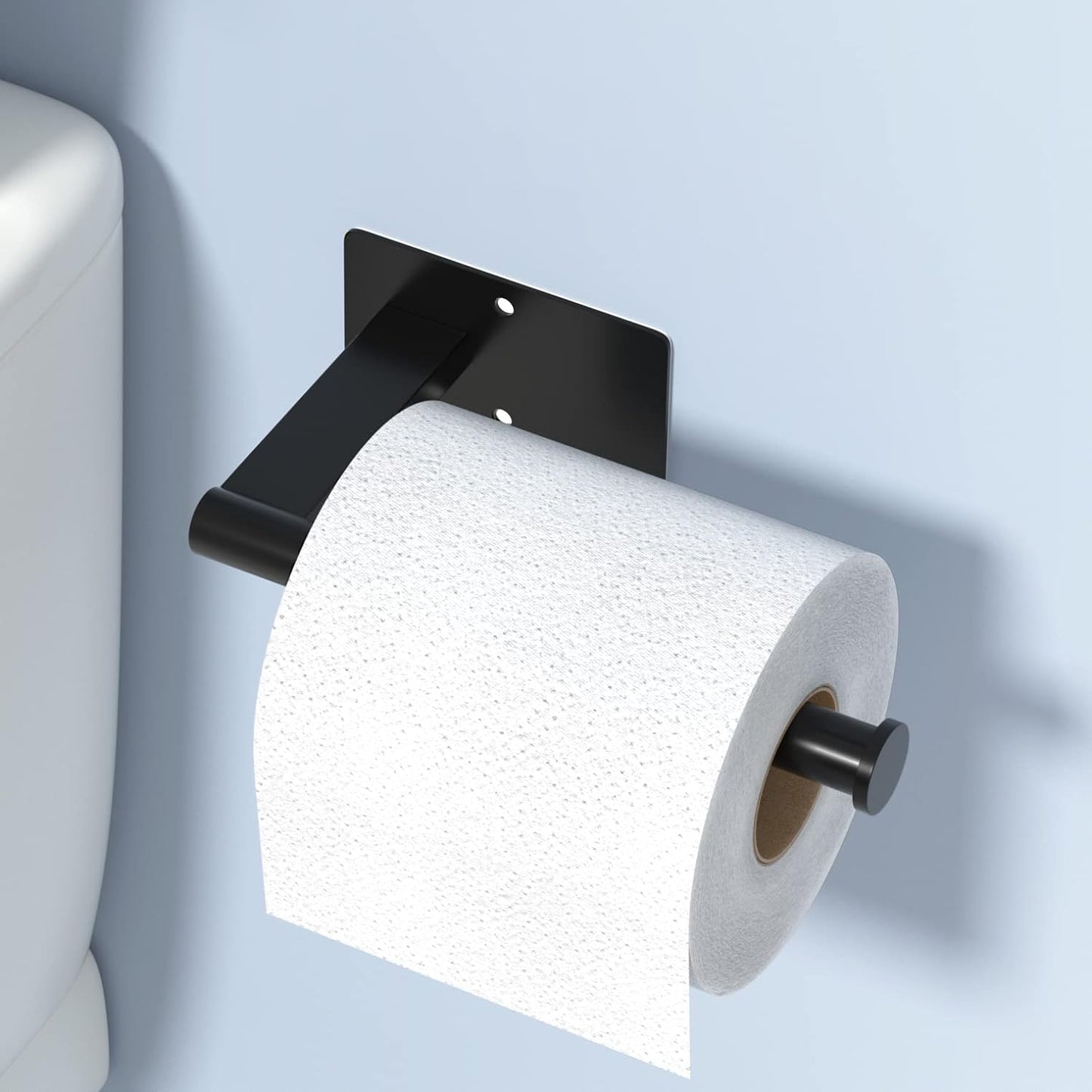 Amazon Basics - Matte Black Self-Adhesive Toilet Paper Holder