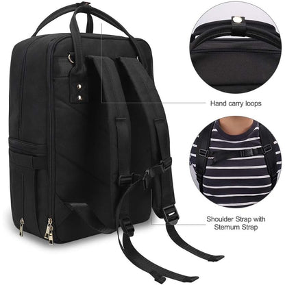 Pipi Bear - Double Layer Waterproof Diaper Backpack For Mom And Dad, Black