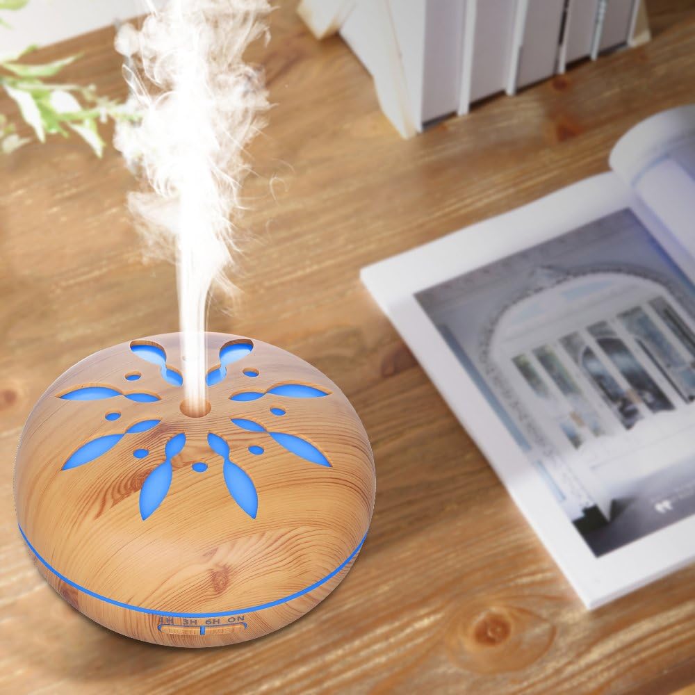 Laveter - Essential Oil Diffuser 550ml With 10 Free Oils, LED Light, Remote