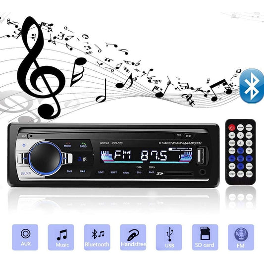 Aigoss - Bluetooth Car Stereo 4X60W FM Radio MP3 Player USB/SD/Aux Hands-Free