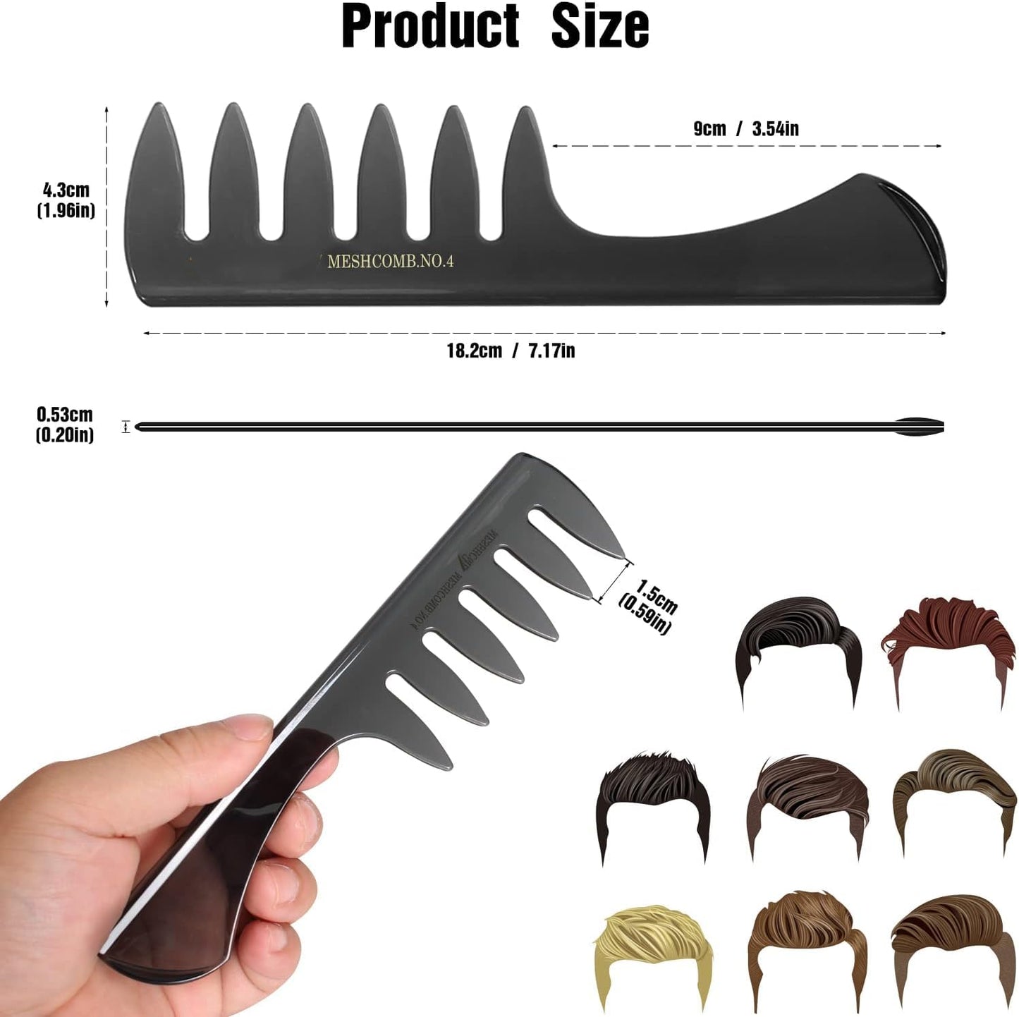 Nyamah Sales - Wide Tooth Professional Fan Tail Comb for Men & Women