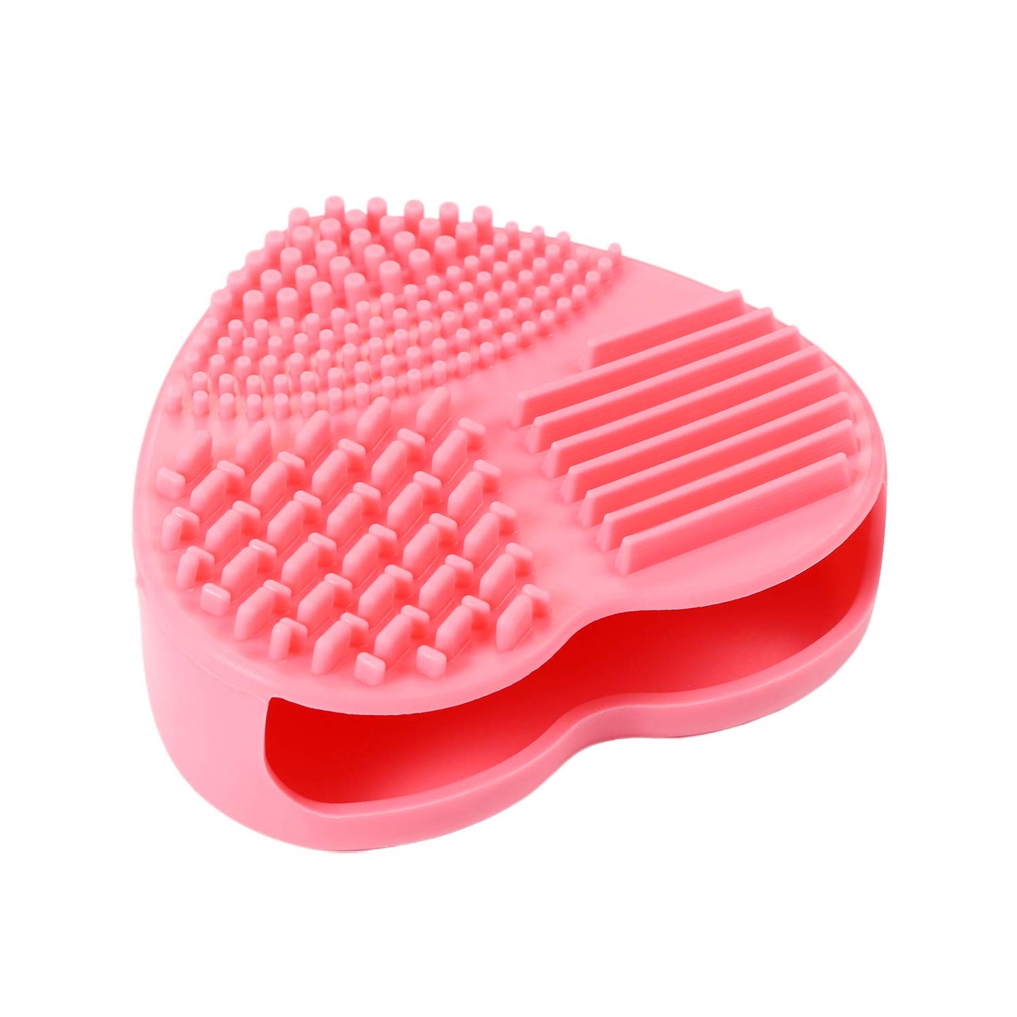 Vtrem - Heart Shaped Makeup Brush & Sponge Cleaner With Color Removal (Pink)