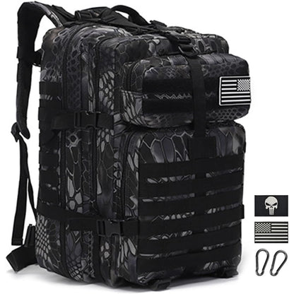 Coscooa - 35L Tactical Backpack With Molle, Flags & Carabiners, Acu Army