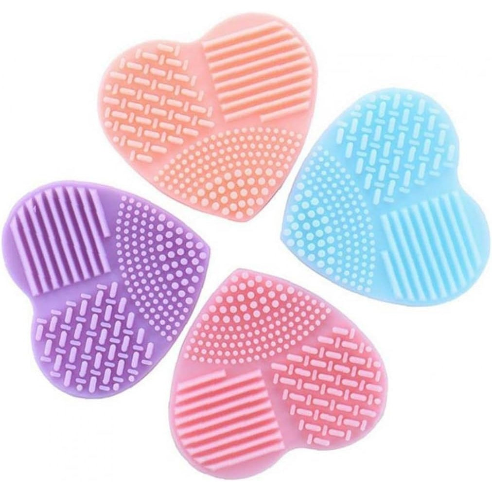 Simamile - Heart-Shaped Silicone Makeup Brush Cleaner (Pink)