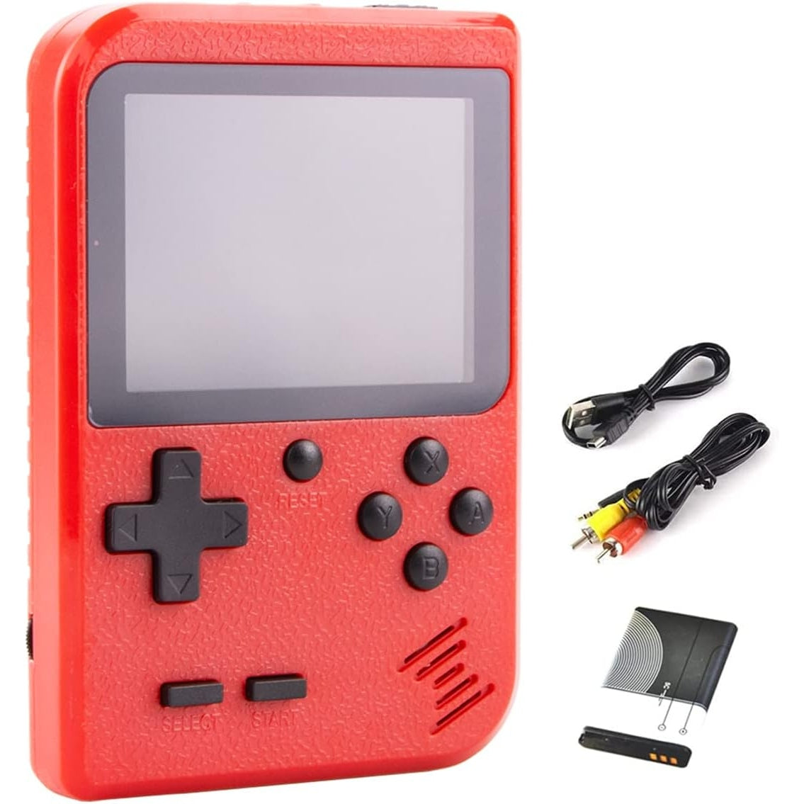 Rock Tech - Mini Handheld Game Console With 400 Retro Games, Rechargeable Battery, 2.8" Screen (Red)