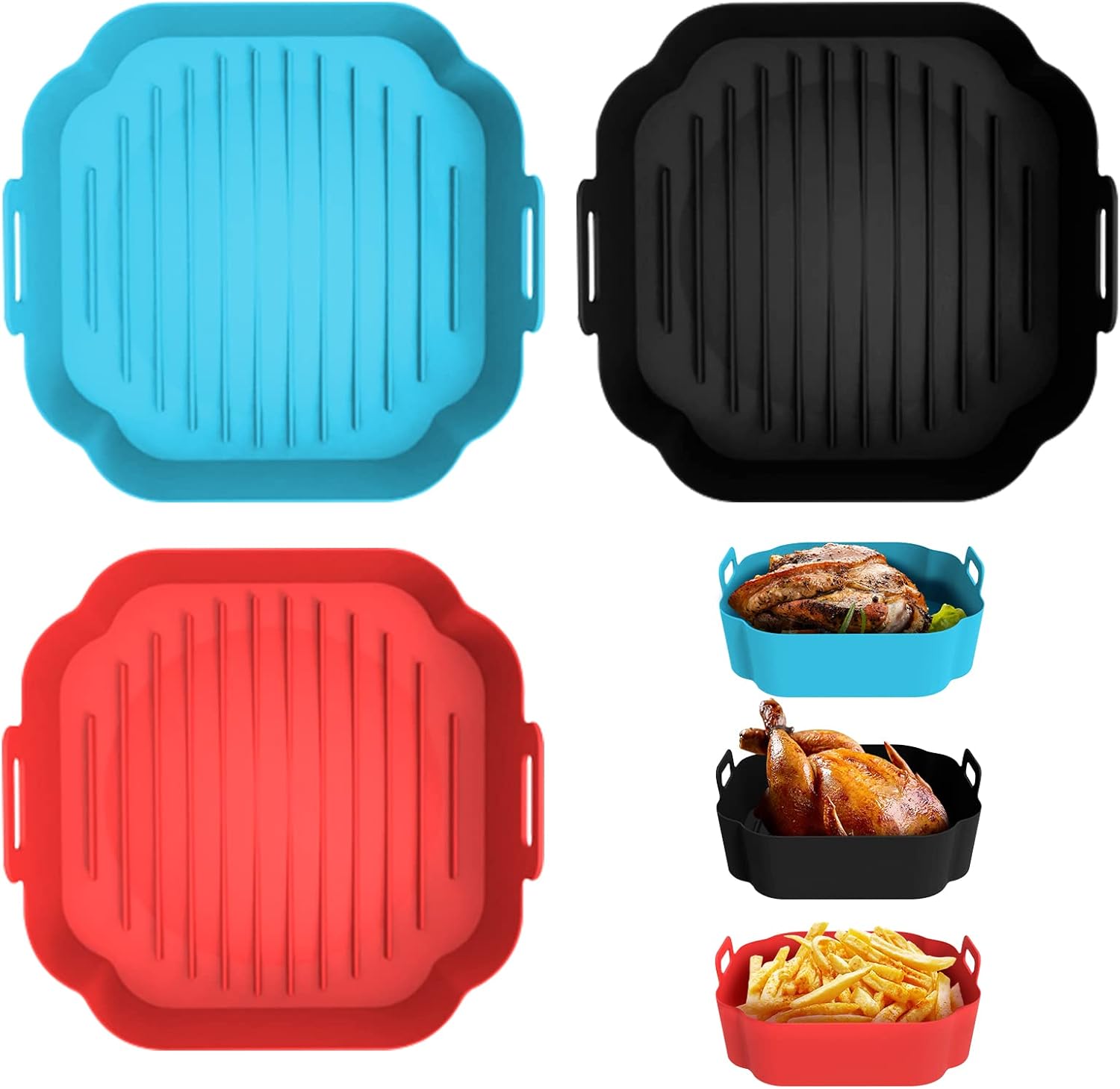 There Is No Vendor Name Provided In The Given Columns - 3 Pack Air Fryer Silicone Liners, 8 Inches Reusable