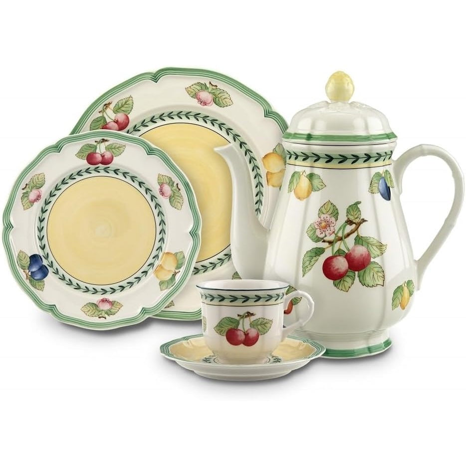 Villeroy & Boch - French Garden Fleurence Teapot, 34 Oz, White/Multicolored