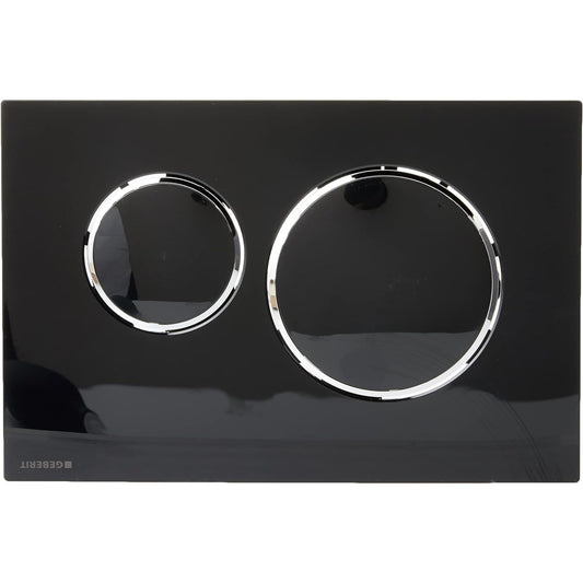 Geberit - Sigma 20 Actuator Plate, Black, High-Gloss Chrome