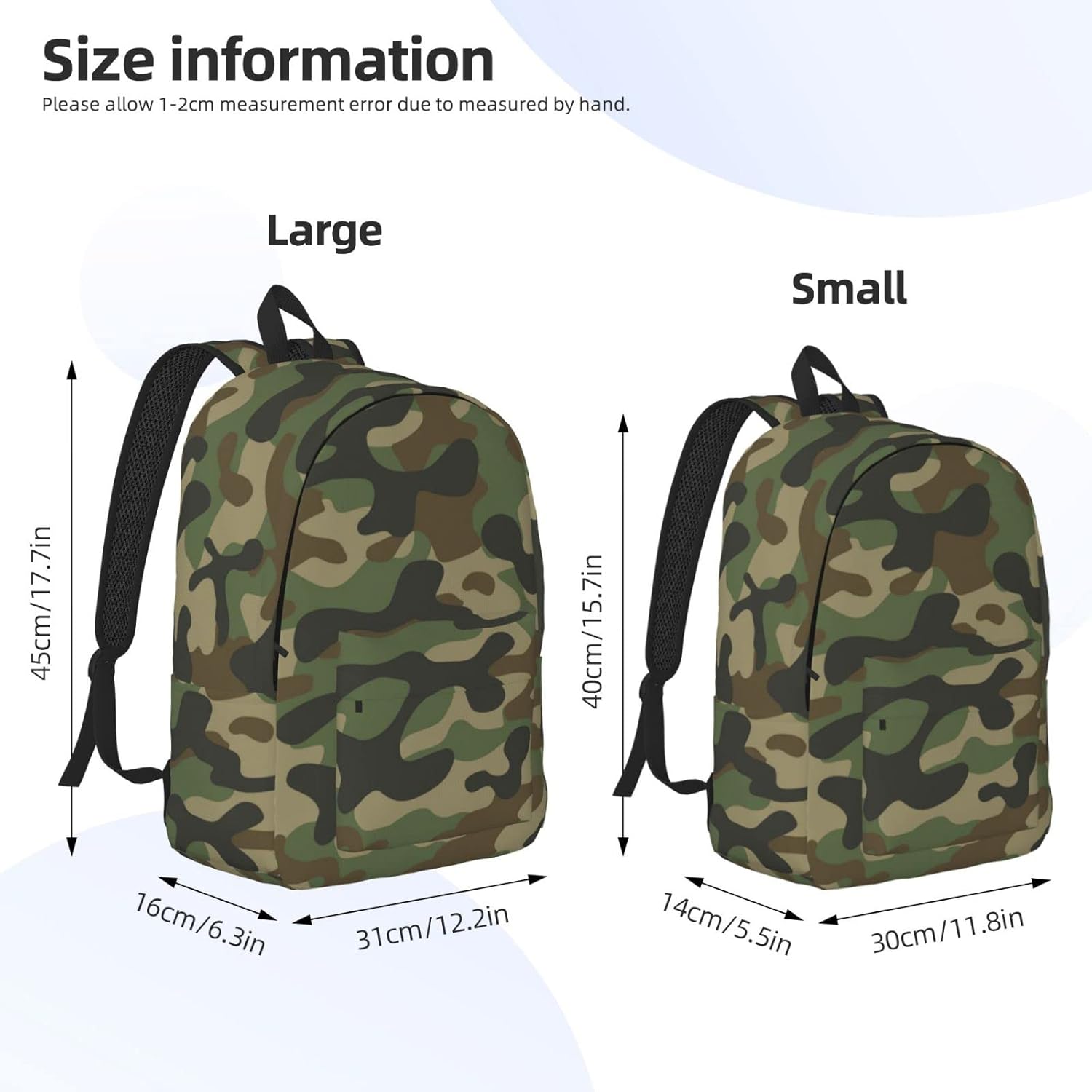 Duduho - Army Camouflage 17.7" Laptop Backpack