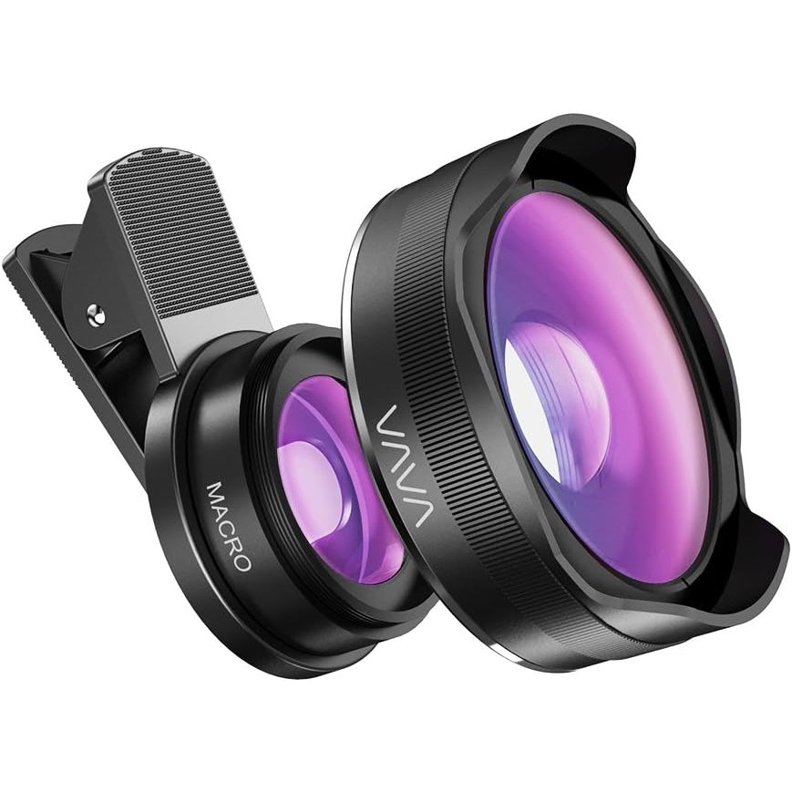 Vava - Lens Clip-On 0.45X Wide Angle & 12.5X Macro For iPhone/Android