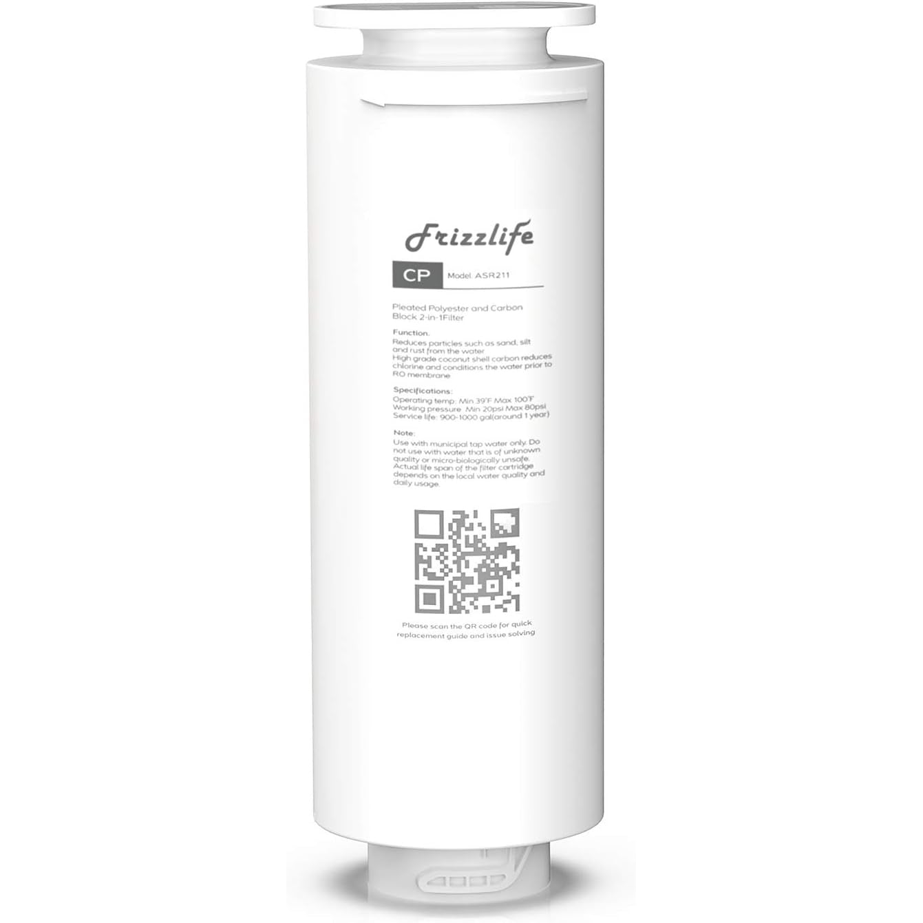 Frizzlife - Asr211 Replacement Filter Cartridge For Reverse Osmosis Systems