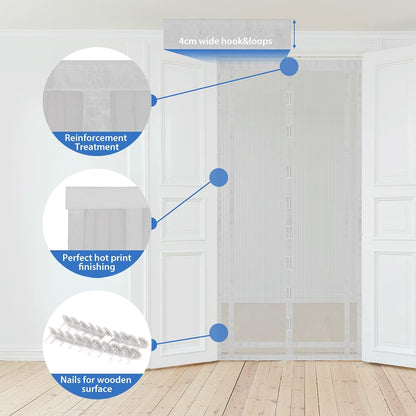 Sekey - Magnetic Mosquito Net For Doors, 130x220 Cm, White