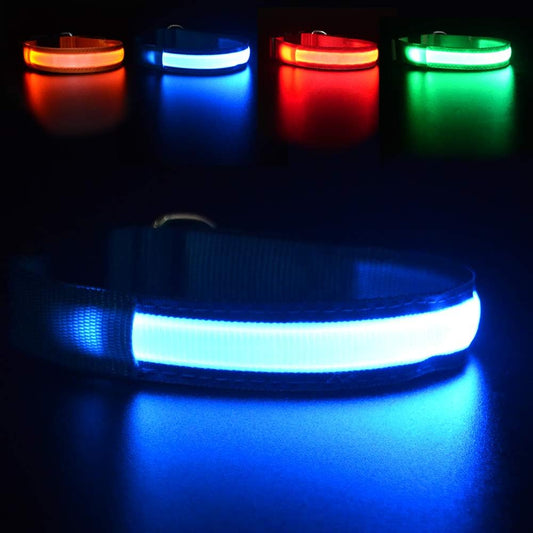 Masbrill - Led Dog Collar Rechargeable Water-Resistant Blue Glowing