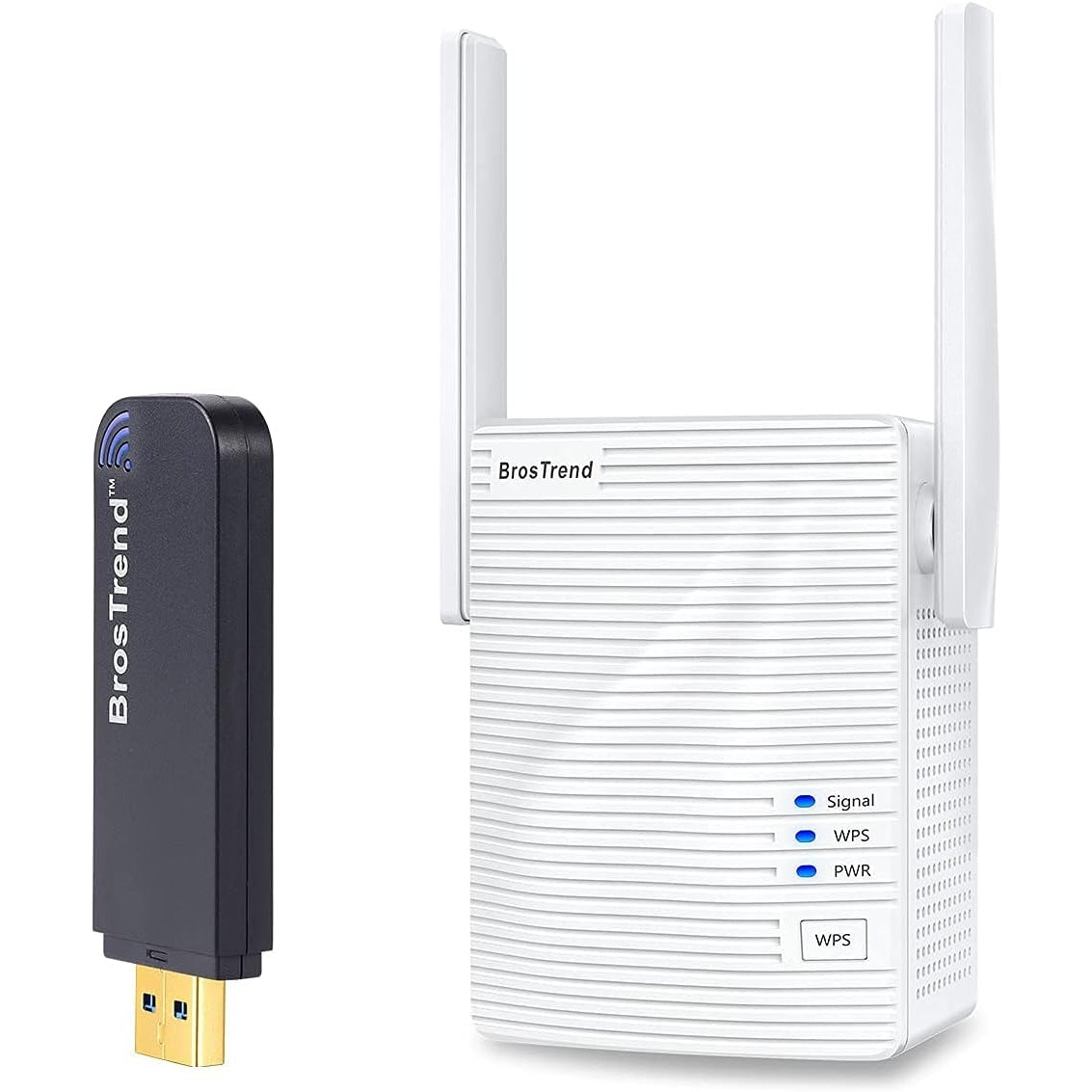 Brostrend - 1200Mbps Linux Wifi Adapter & AC1200 Wifi Extender Bundle