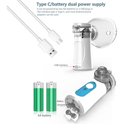 Fming+ - Portable Low Noise Mini Inhaler Nebuliser Set With Ultrasonic Technology