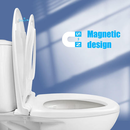 Waayaa - Elongated Toilet Seat With Built-In Toddler Potty Training Seat