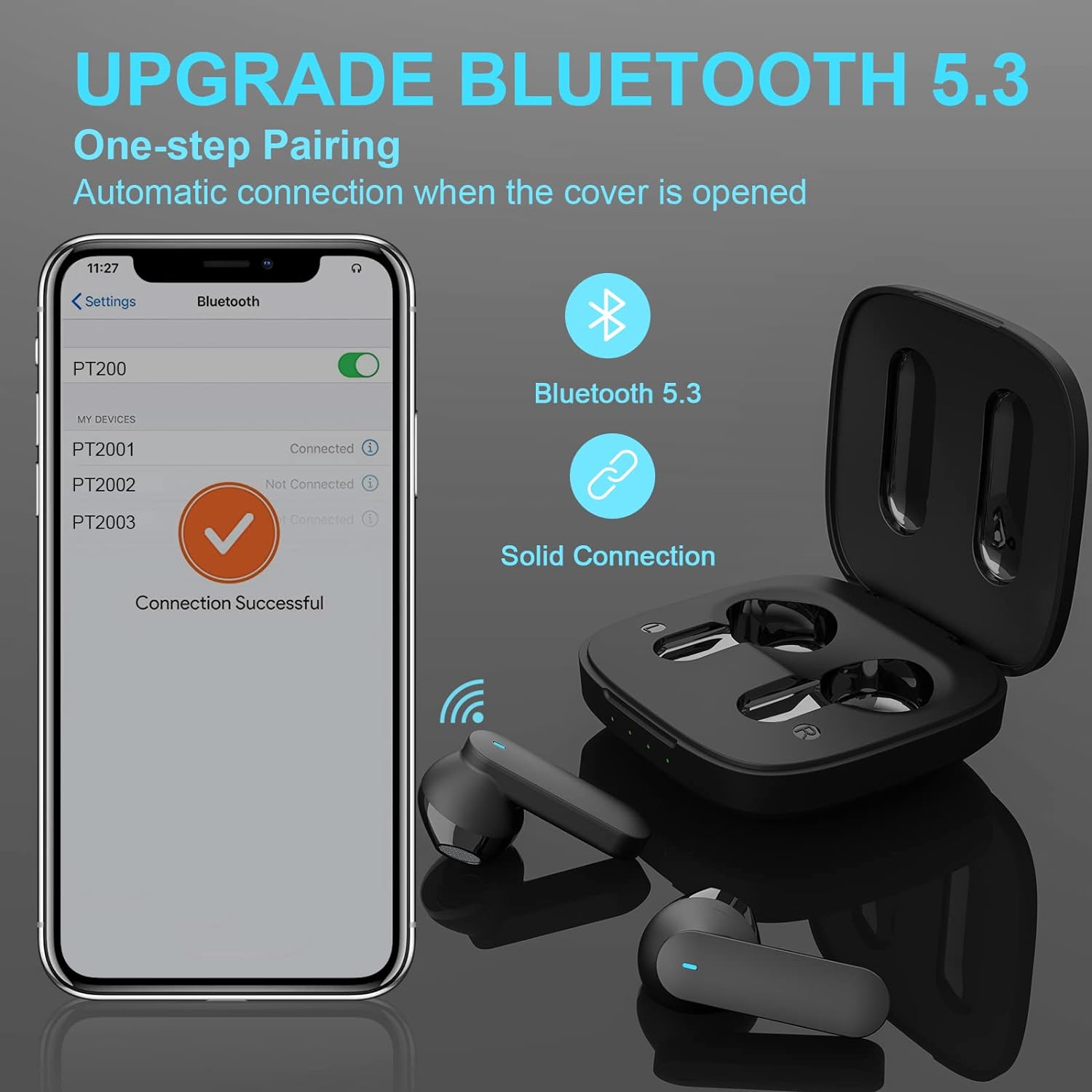 Tonomo - Wireless Bluetooth Noise Cancelling Earbuds With Mic & 42H Playtime