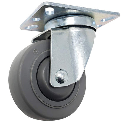 Icon Caster Wheels - 3.5" Grey Swivel Casters W/Brake, 1000 Lbs. Capacity (4-Pack)