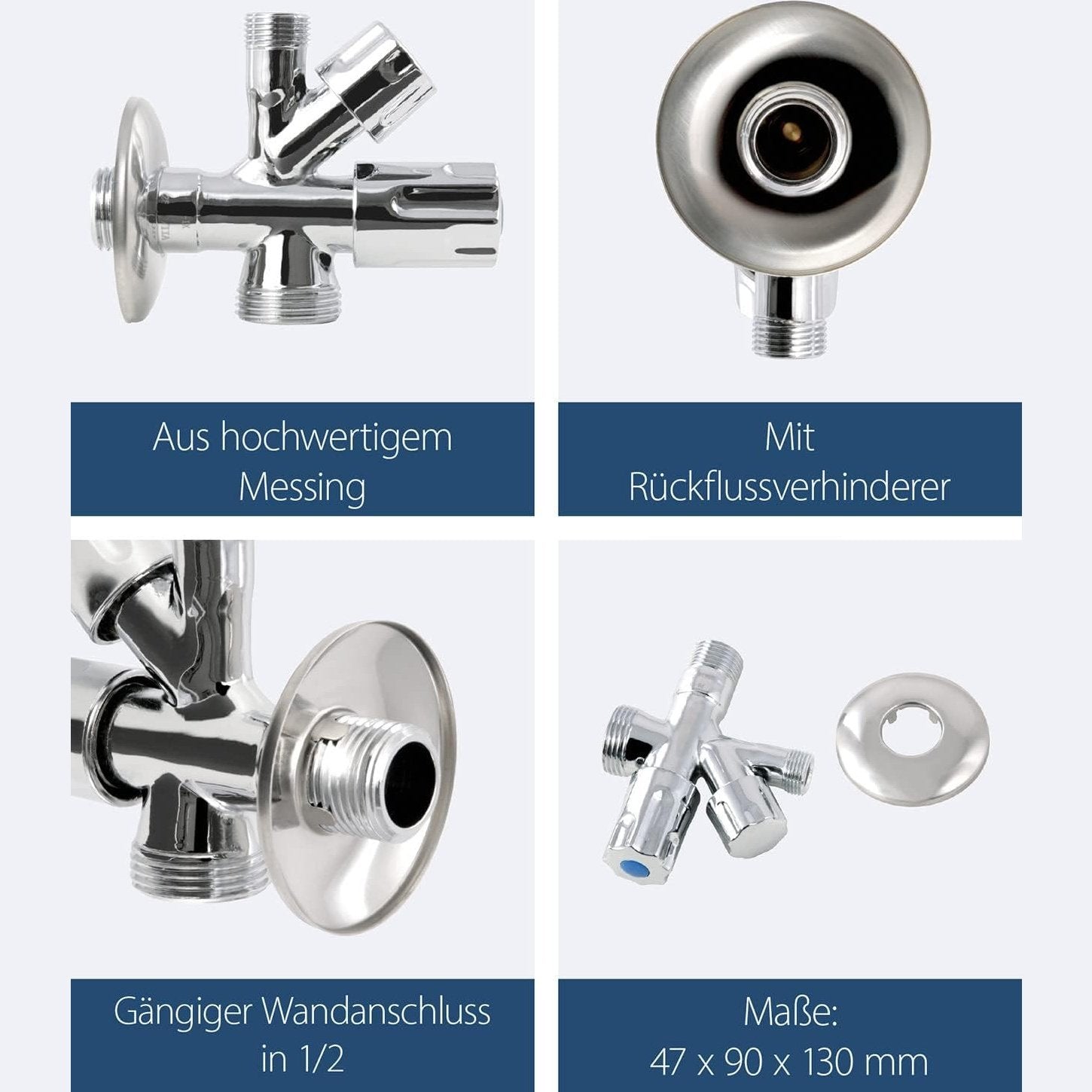 Sanitop-Wingenroth - GerÃ¤te Chrom Kombi-Eckventil 1/2 X 3/8 X 3/4 Zoll