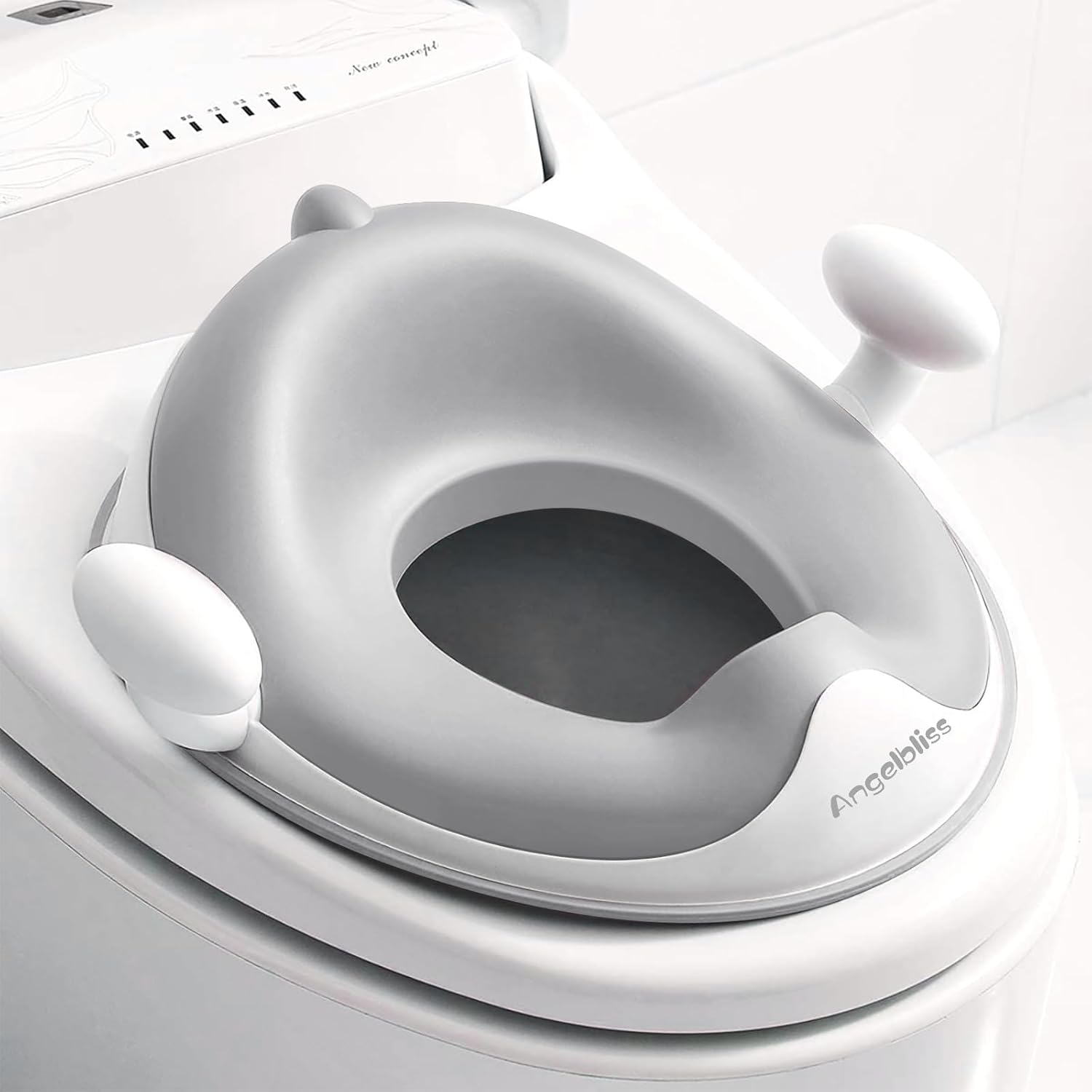 Angelbliss - Baby Potty Training Toilet Seat With Handle And Splash Guard (Grey)