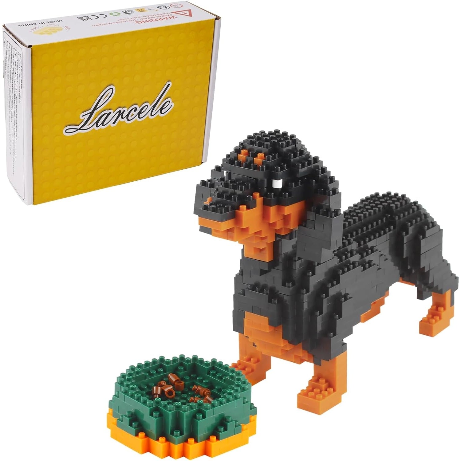 Larcele - Micro Dachshund Dog Building Blocks Set, 898 Pieces