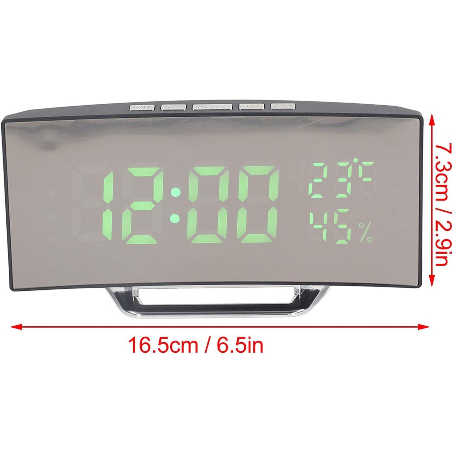 Cyrank - Digital Mirror Alarm Clock With Large LED Display (Green Light)