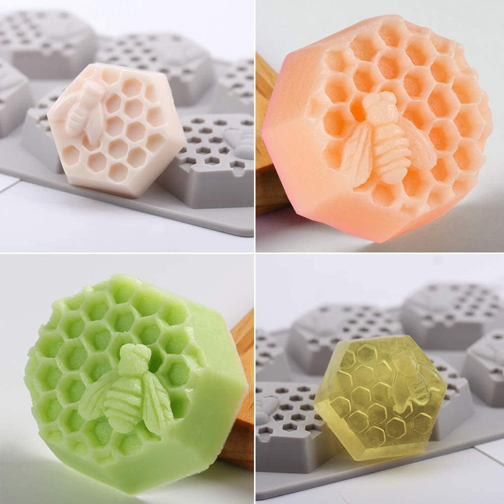 Sakolla - 2 Pack Honeycomb Silicone Soap Molds