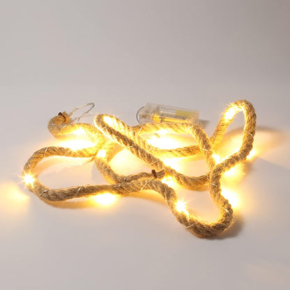 Marelida - Jutta LED Fairy Lights, Jute Rope, Warm White, 1.5M, Battery Operated