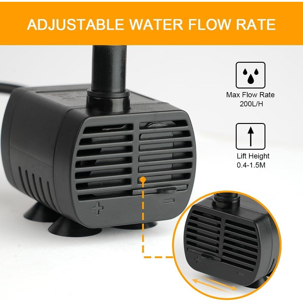 Flintronic - Submersible USB Water Pump for Aquarium, Fish Tank, Hydroponics