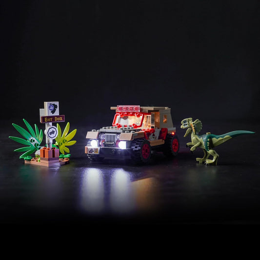 Brickbling - Led Lighting For Lego Dilophosaurus Ambush 76958 Toy Car Light Kit