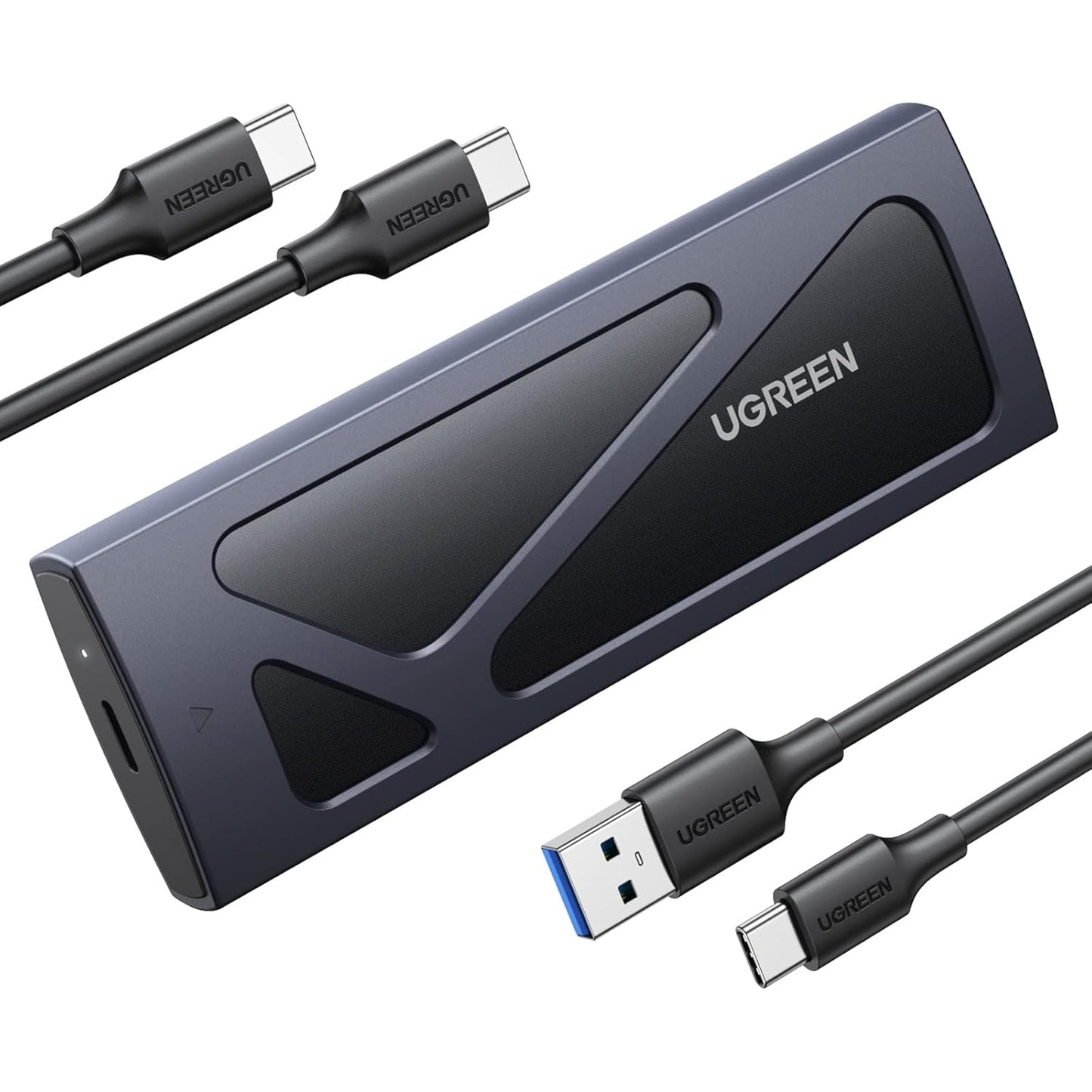 Ugreen Group Limited - M.2 NVMe SSD Enclosure, Tool-Free, 10Gbps, USB 3.2 Gen2, Aluminum, Black