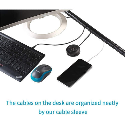 Jieddey - 3M Spiral Cable Organizer, Black