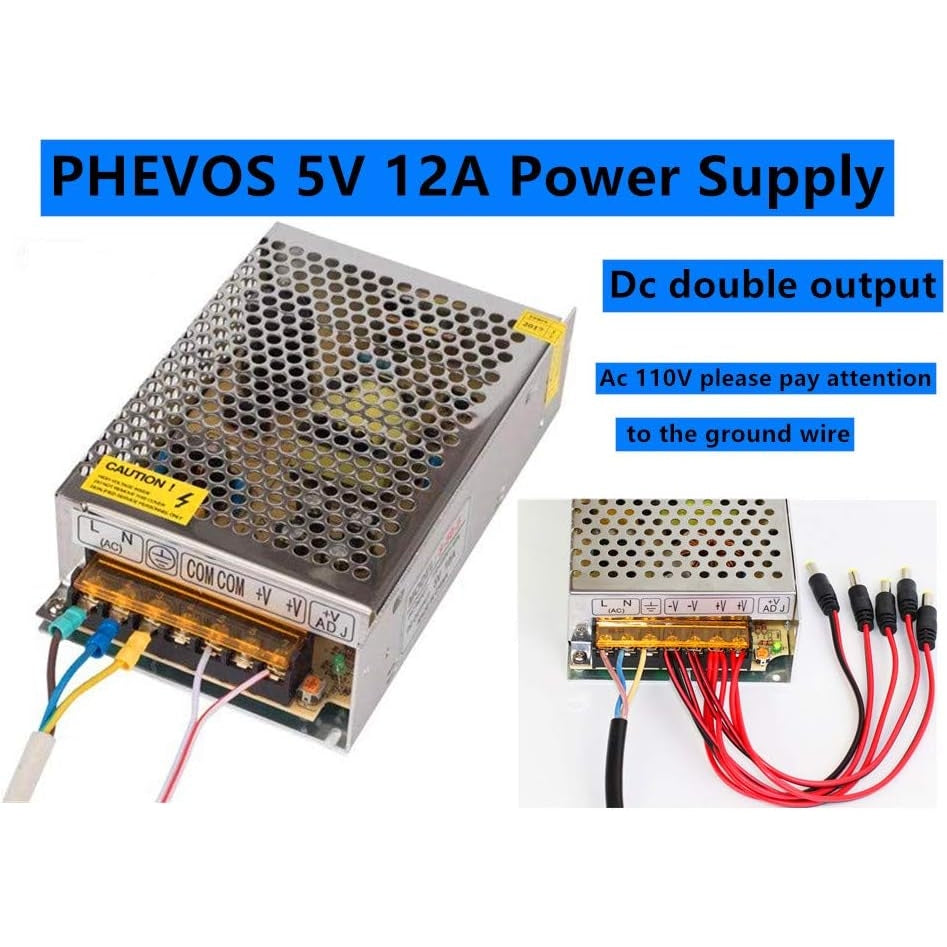 Phevos Inc. - Universal Regulated Switching Power Supply Adapter For LED/CCTV/Raspberry Pi