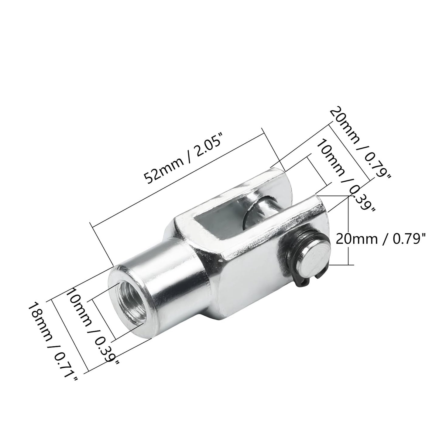 Aicosineg - Y Joint Air Cylinder Rod Clevis End 10mm M10 Pneumatic Connectors