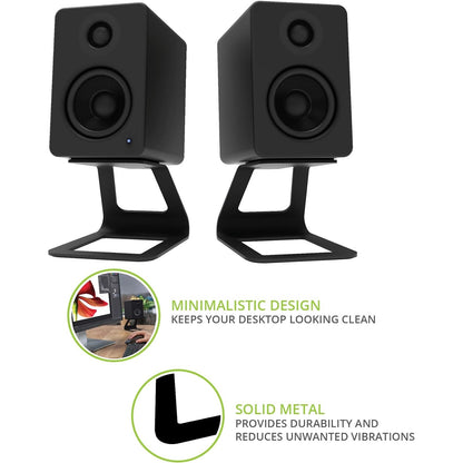 Kanto - Se2 Elevated Desktop Speaker Stands For Small Speakers & Studio Monitors