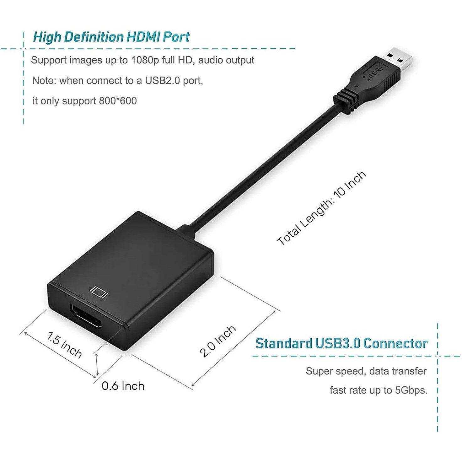 Chiltina - USB 3.0 to HDMI Multi-Display Adapter for PC/Laptop