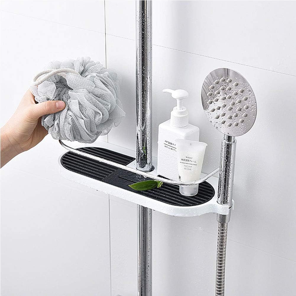 G-Tree - Stainless Steel Shower Caddy Shelf With Hooks, No Drilling