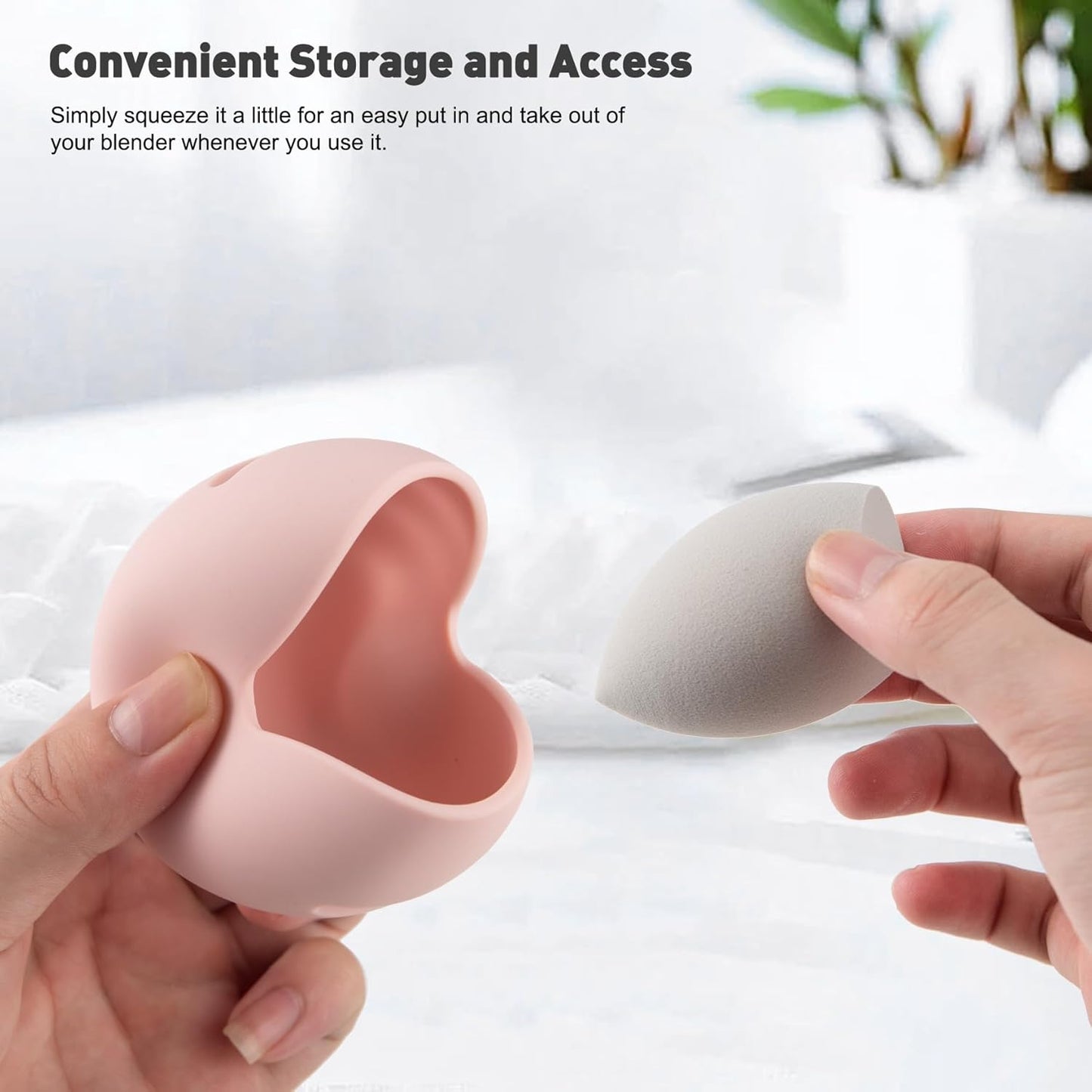 Leyix - Pink Silicone Makeup Sponge Travel Case