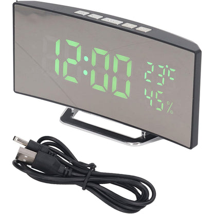 Cyrank - Digital Mirror Alarm Clock With Large LED Display (Green Light)