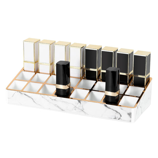 Lewondr - 24-Slot Lipstick Organizer With Gold-Stamping Edges